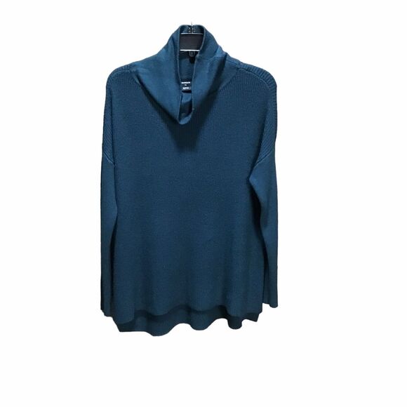 Devotion by Cyrus Sweater Womens Size Small  Cowl Neck Chunky Knit Teal Blue New - Picture 1 of 15